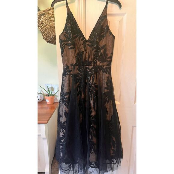 Dress the Population Romantic Sequin and Lace Fit and Flare Size Small - Picture 6 of 11